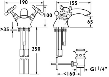 Mono Basin Mixer Tap With Pop Up Waste (Chrome). additional image