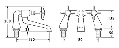 Bath Filler Tap (Chrome). additional image