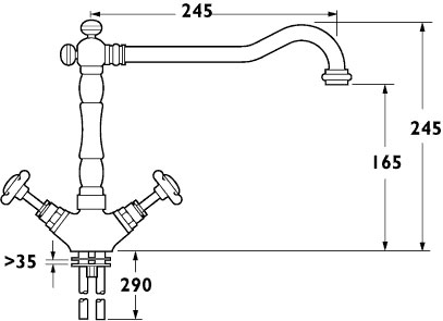 Coronation Mono Sink Mixer with Swivel Spout (Chrome) additional image