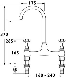 Bridge Sink Mixer Tap With Swivel Spout (Chrome). additional image