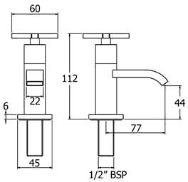 Basin Taps (Pair, Chrome). additional image