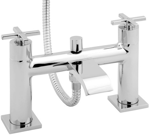 Bath Shower Mixer Tap With Shower Kit And Wall Bracket (Chrome). additional image