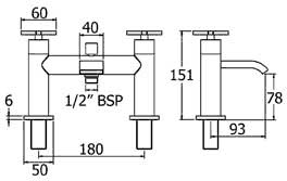 Bath Shower Mixer Tap With Shower Kit And Wall Bracket (Chrome). additional image