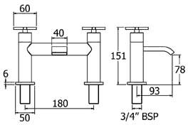 Bath Filler Tap (Chrome). additional image