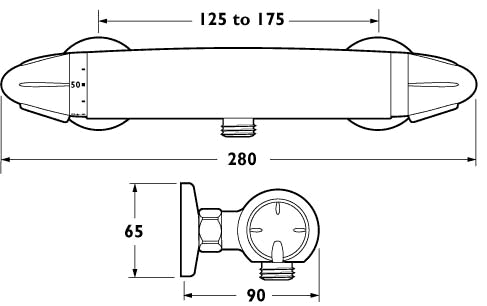 Axis Thermostatic Shower Valve (Chrome). additional image