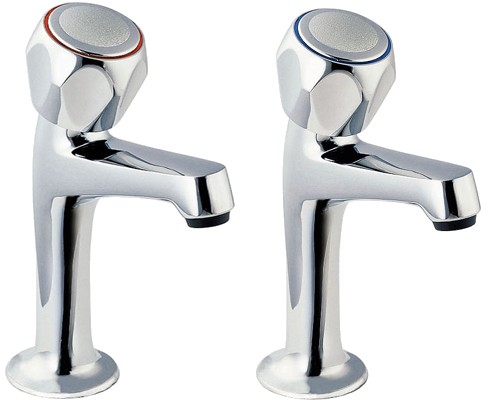 High Neck Sink Taps with Round Profile (pair). additional image