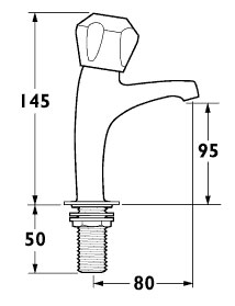 High Neck Sink Taps with Round Profile (pair). additional image