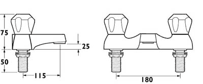 Bath Filler Tap (Chrome). additional image