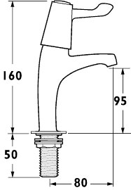 High Neck Sink Taps with 3" Levers (pair). additional image