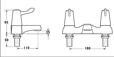 3" Lever Bath Filler Tap. additional image