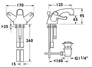 3" Lever Mono Basin Mixer Tap With Pop Up Waste. additional image