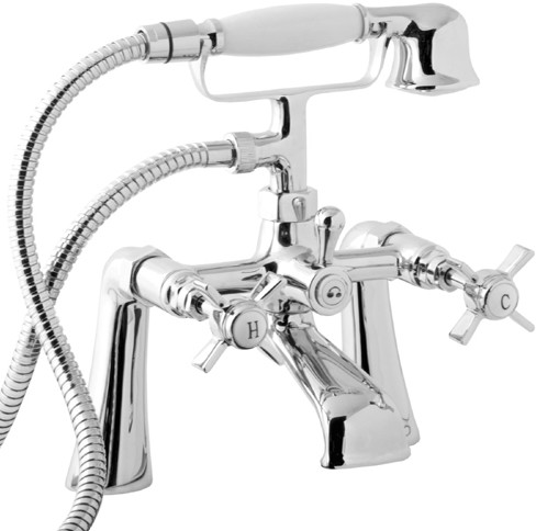 Bath Shower Mixer Tap With Shower Kit (Chrome). additional image