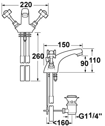 Mono Basin Mixer Tap (Chrome). additional image