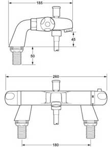 Dynamic Thermostatic Bath Shower Mixer With Shower Kit. additional image