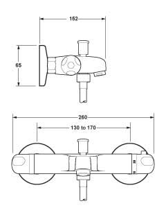 Dynamic Wall Mounted Thermostatic Bath Shower Mixer. additional image