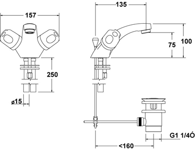 Mono Basin Mixer Tap (Chrome). additional image