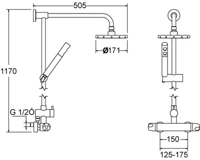 Thermostatic Shower Set With Valve, Riser And Head. additional image