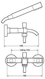 Wall Mounted Bath Shower Mixer Tap With Shower Kit. additional image