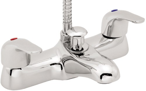 Bath Shower Mixer Tap With Shower Kit (Chrome). additional image