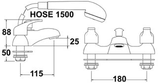 Bath Shower Mixer Tap With Shower Kit (Chrome). additional image