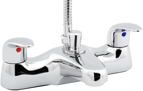 Bath Shower Mixer Tap With Shower Kit (Chrome). additional image