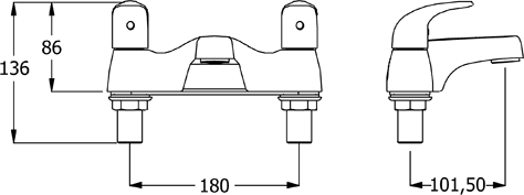 Bath Filler Tap (Chrome). additional image