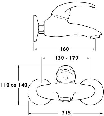 Wall Mounted Bath Filler Tap. additional image