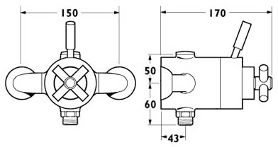 Exposed Thermostatic Shower Valve (Chrome). additional image