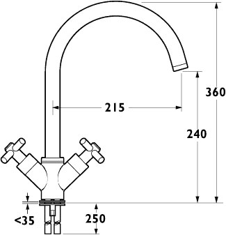 Expression Monoblock Sink Mixer with Swivel Spout. additional image