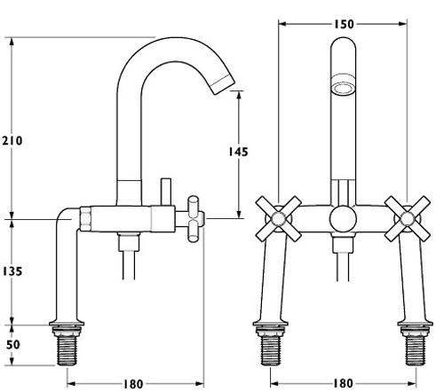 Bath Shower Mixer Tap With Shower Kit And Wall Bracket. additional image