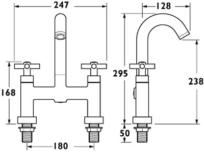 Deck Mounted Bath Filler Tap. additional image