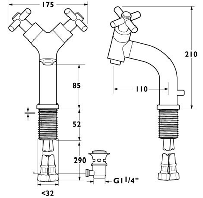 Mono Basin Mixer Tap With Pop Up Waste. additional image