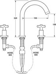 3 Hole Bath Filler Tap. additional image