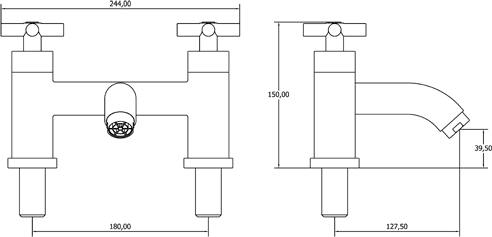 Bath Filler Tap (Chrome). additional image