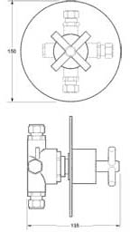 3 Way Shower Diverter (Chrome). additional image