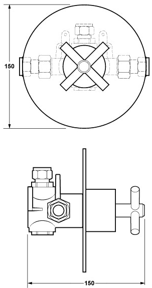 Thermostatic Shower Blending Valve (Chrome). additional image