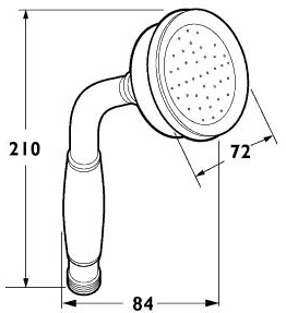 Traditional Shower Handset (Chrome). additional image