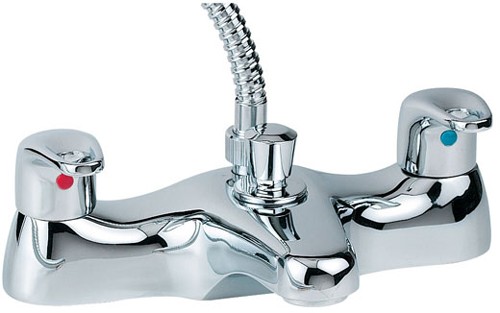 Bath Shower Mixer Tap With Shower Kit (Chrome). additional image