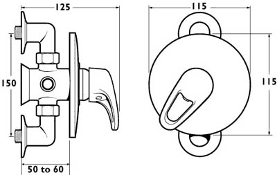 Manual Concealed Shower Valve (Chrome). additional image