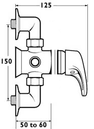 Manual Exposed Shower Valve (Chrome). additional image