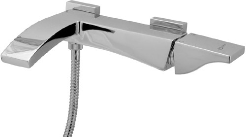 Wall Mounted Bath Shower Mixer Tap (Chrome). additional image