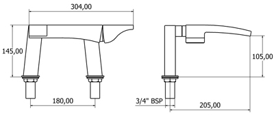 Bath Filler Tap (Black Handle). additional image