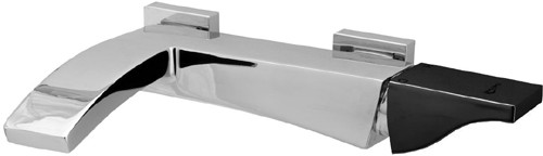 Wall Mounted Bath Filler Tap (Black Handle). additional image