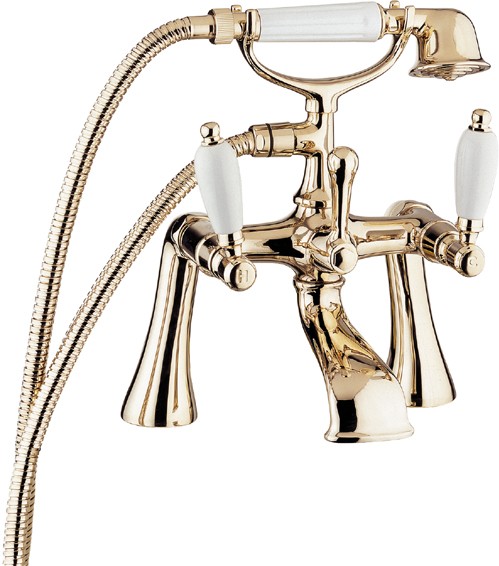 Bath Shower Mixer Tap With Shower Kit (Gold). additional image