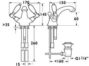 Mono Basin Mixer Tap With Pop Up Waste (Chrome). additional image