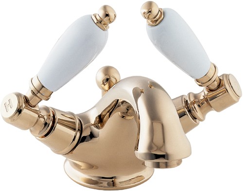 Mono Basin Mixer Tap With Pop Up Waste (Gold). additional image