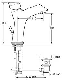 Mono Basin Mixer Tap With Pop Up Waste. additional image