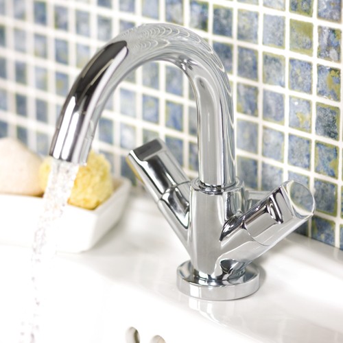 Mono Basin Mixer Tap With Swivel Spout And Pop Up Waste. additional image