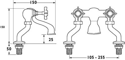 Bath Filler Tap (Gold). additional image