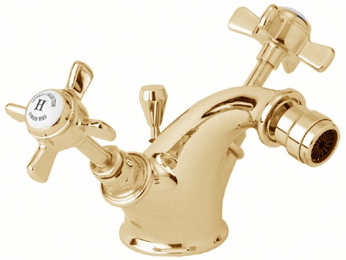 Mono Bidet Mixer Tap With Pop Up Waste (Gold). additional image